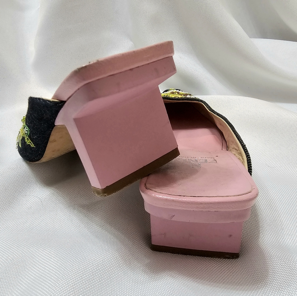 🔥🔥Fendi Blue and Pink Denim Mules - Picture 5 of 5